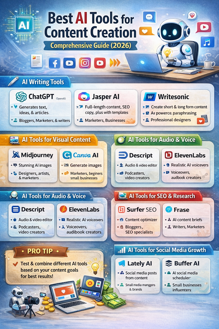 Best AI Tools for Content Creation Comprehensive Guide (2026)