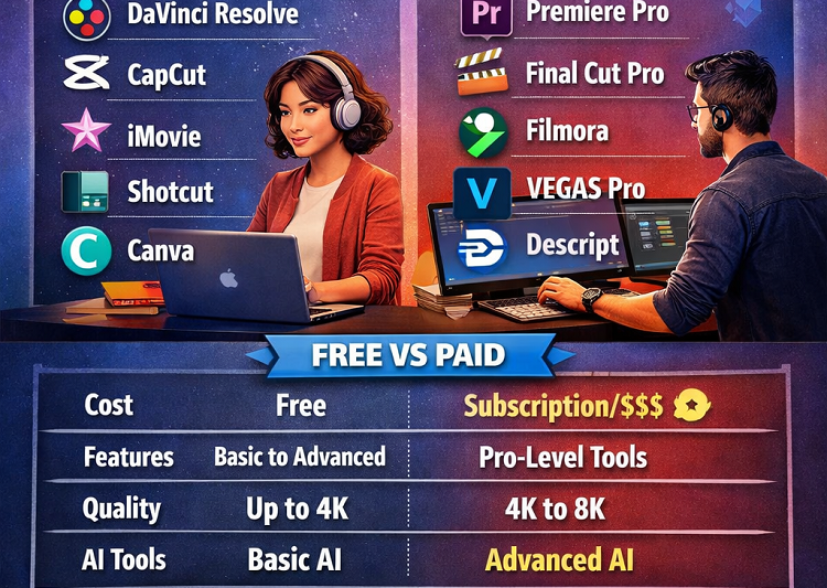 Best Video Editing Tools (Free & Paid)