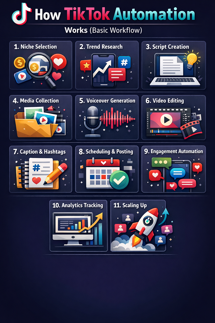 How TikTok Automation Works (Basic Workflow)