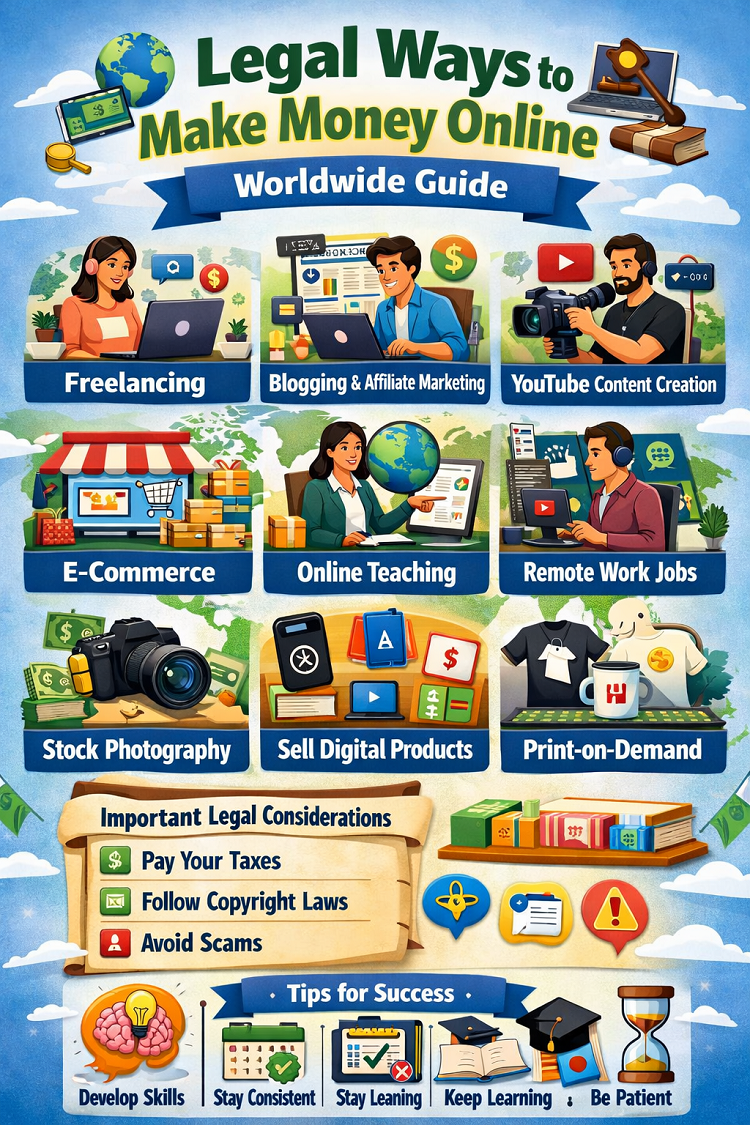 Legal Ways to Make Money Online (Worldwide Guide)